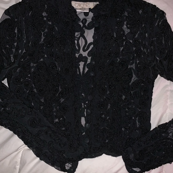 Cache Elegant and sexy beaded button up. - Picture 6 of 9